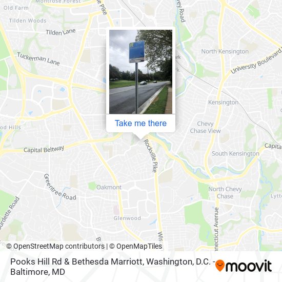 Pooks Hill Rd & Bethesda Marriott map