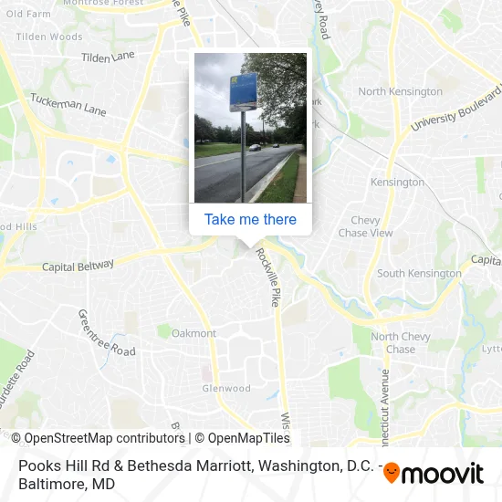 Pooks Hill Rd & Bethesda Marriott map