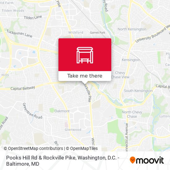 Pooks Hill Rd & Rockville Pike map