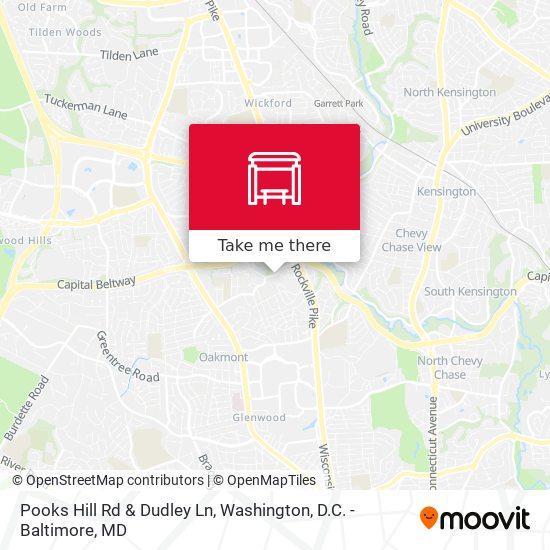Pooks Hill Rd & Dudley Ln map