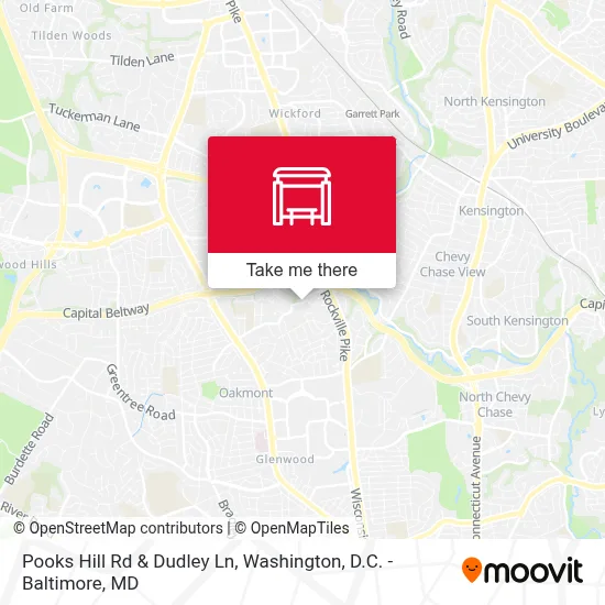 Pooks Hill Rd & Dudley Ln map