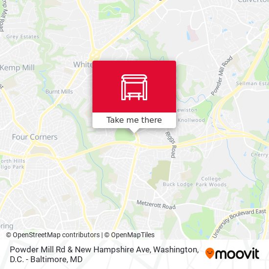 Powder Mill Rd & New Hampshire Ave map