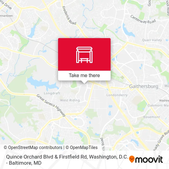 Quince Orchard Blvd & Firstfield Rd map
