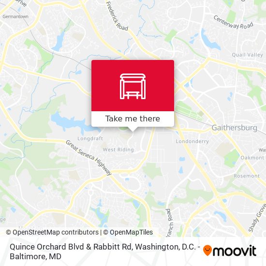 Quince Orchard Blvd & Rabbitt Rd map
