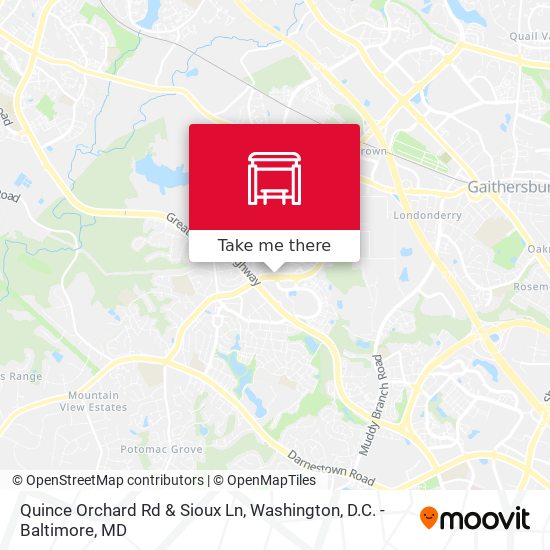 Quince Orchard Rd & Sioux Ln map