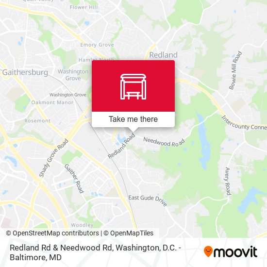 Redland Rd & Needwood Rd map
