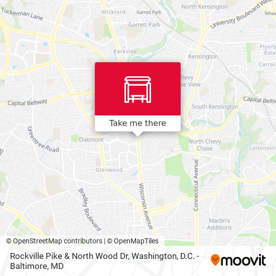 Rockville Pike & North Wood Dr map