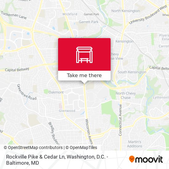 Rockville Pike & Cedar Ln map