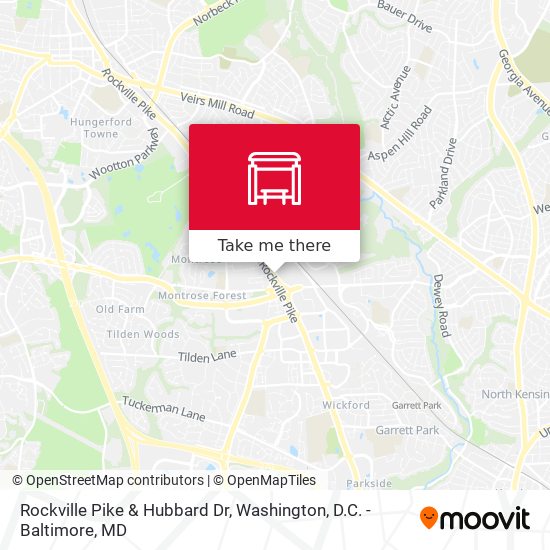 Rockville Pike & Hubbard Dr map