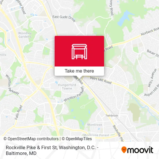 Rockville Pike & First St map