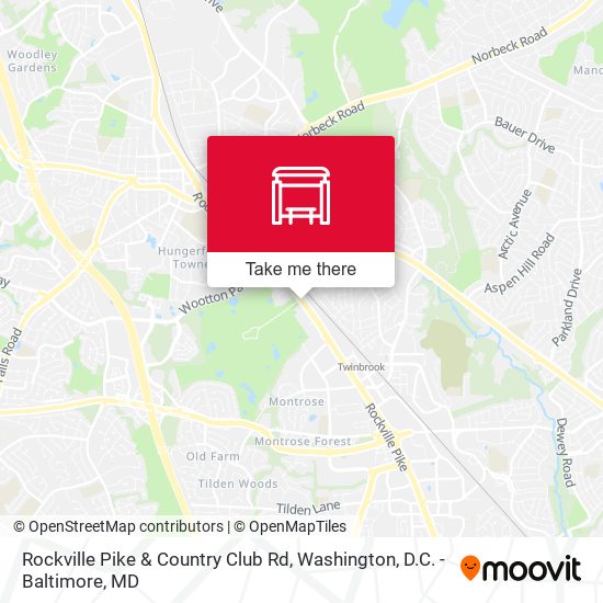 Rockville Pike & Country Club Rd map