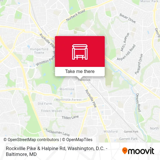 Rockville Pike & Halpine Rd map