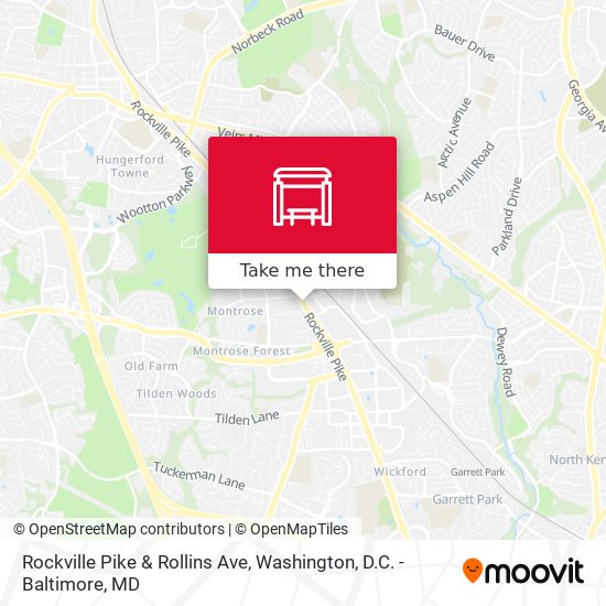 Rockville Pike & Rollins Ave map