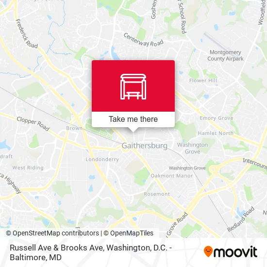 Russell Ave & Brooks Ave map