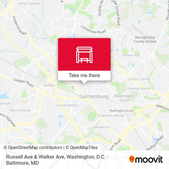 Russell Ave & Walker Ave map