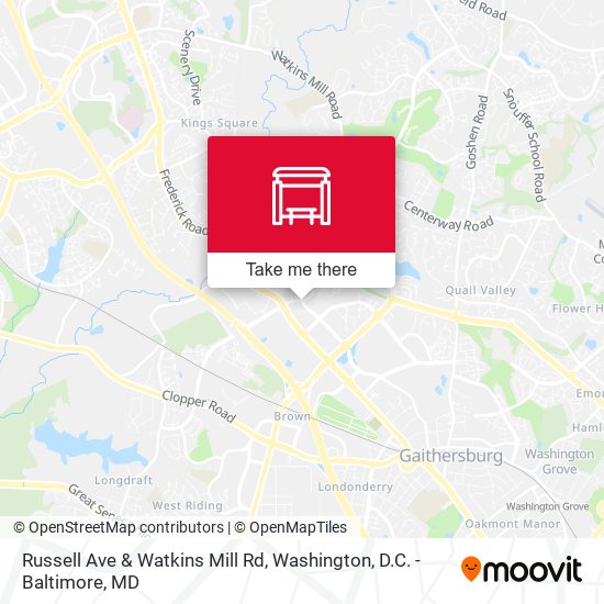 Russell Ave & Watkins Mill Rd map