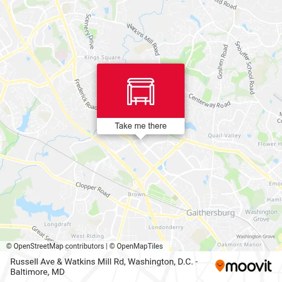 Russell Ave & Watkins Mill Rd map