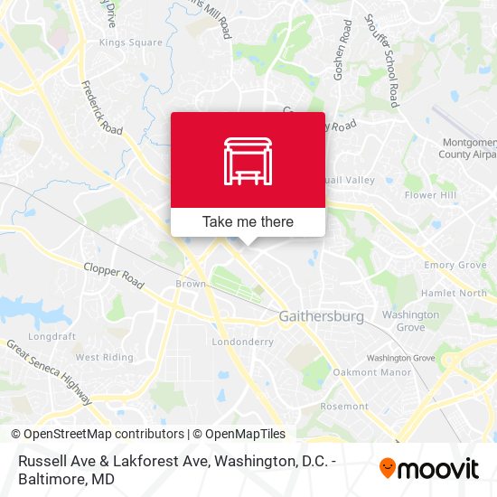 Russell Ave & Lakforest Ave map