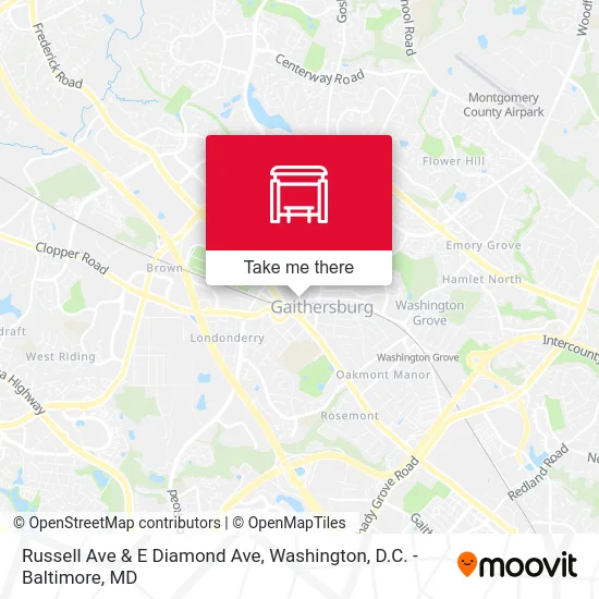 Russell Ave & E Diamond Ave map