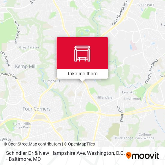Schindler Dr & New Hampshire Ave map