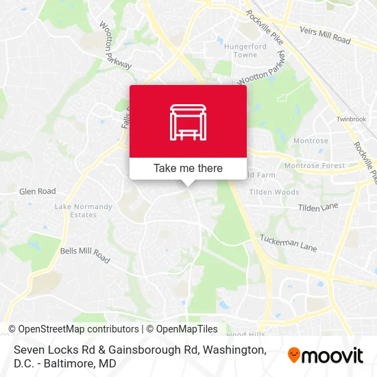 Seven Locks Rd & Gainsborough Rd map