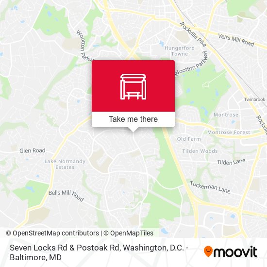 Seven Locks Rd & Postoak Rd map
