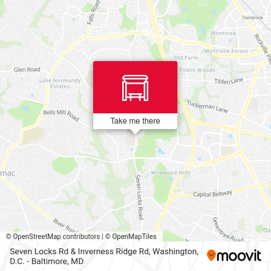 Seven Locks Rd & Inverness Ridge Rd map