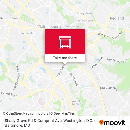 Shady Grove Rd & Comprint Ave map
