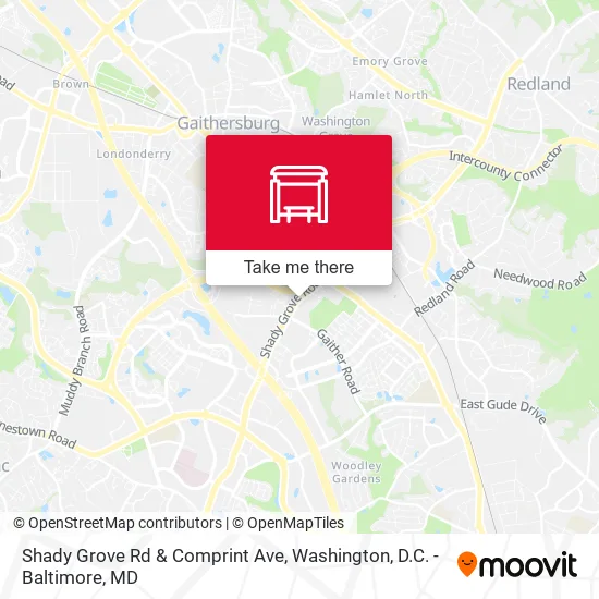 Shady Grove Rd & Comprint Ave map