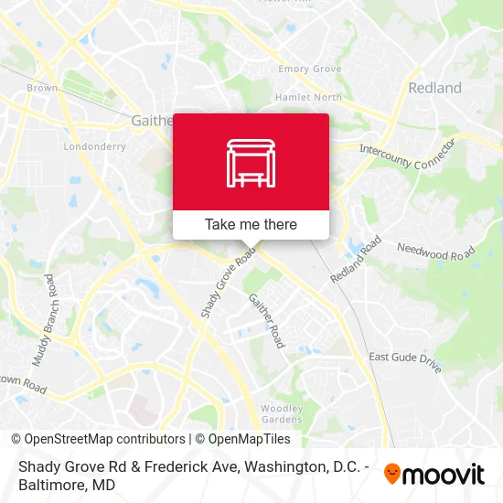 Shady Grove Rd & Frederick Ave map