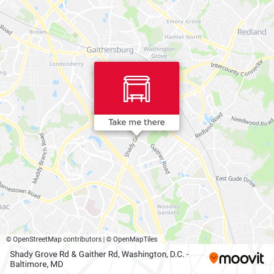 Shady Grove Rd & Gaither Rd map