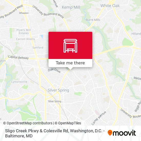 Sligo Creek Pkwy & Colesville Rd map