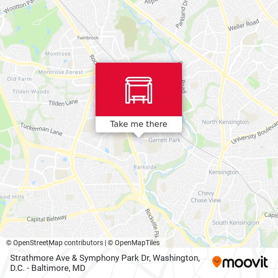 Strathmore Ave & Symphony Park Dr map