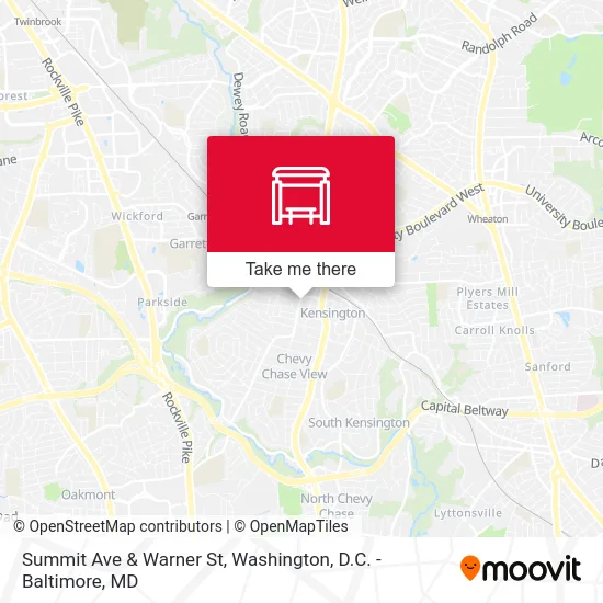 Summit Ave & Warner St map