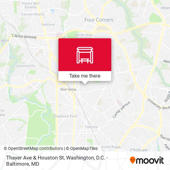 Thayer Ave & Houston St map