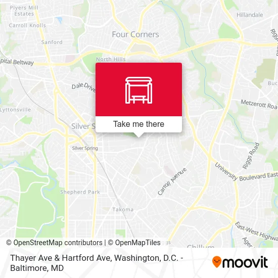 Thayer Ave & Hartford Ave map