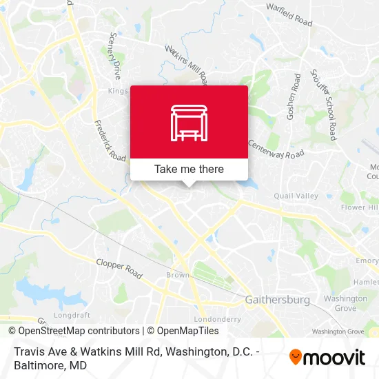 Travis Ave & Watkins Mill Rd map