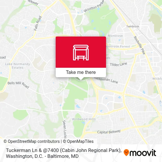 Tuckerman Ln & @7400 (Cabin John Regional Park) map