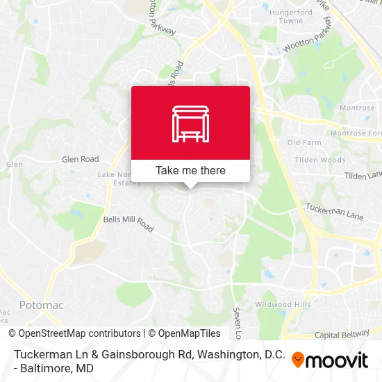 Tuckerman Ln & Gainsborough Rd map