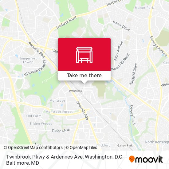 Twinbrook Pkwy & Ardennes Ave map