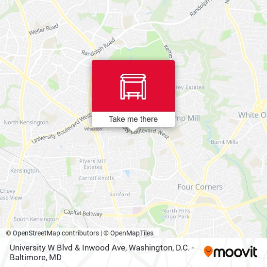 Mapa de University W Blvd & Inwood Ave