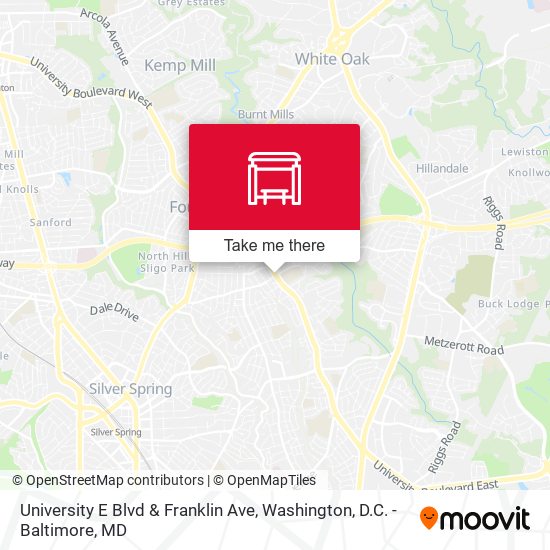 Mapa de University E Blvd & Franklin Ave
