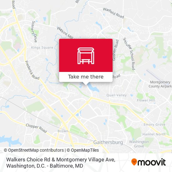 Mapa de Walkers Choice Rd & Montgomery Village Ave