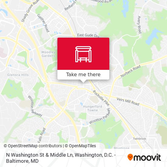 N Washington St & Middle Ln map