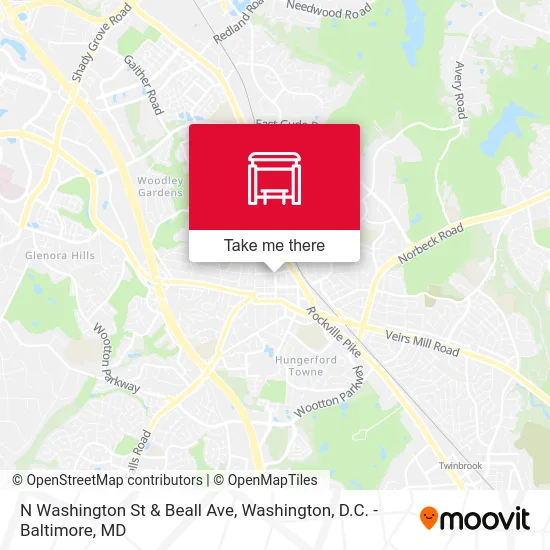 N Washington St & Beall Ave map