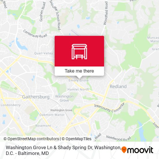 Washington Grove Ln & Shady Spring Dr map