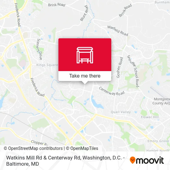Watkins Mill Rd & Centerway Rd map