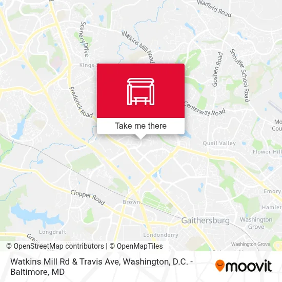 Watkins Mill Rd & Travis Ave map