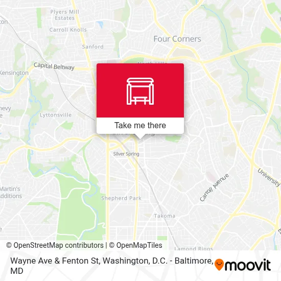 Wayne Ave & Fenton St map