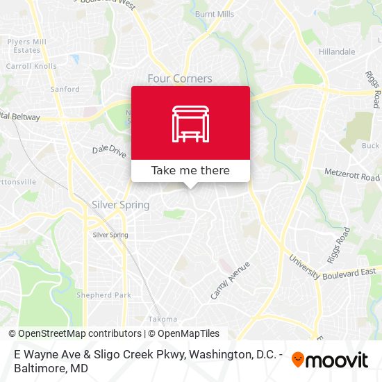 E Wayne Ave & Sligo Creek Pkwy map